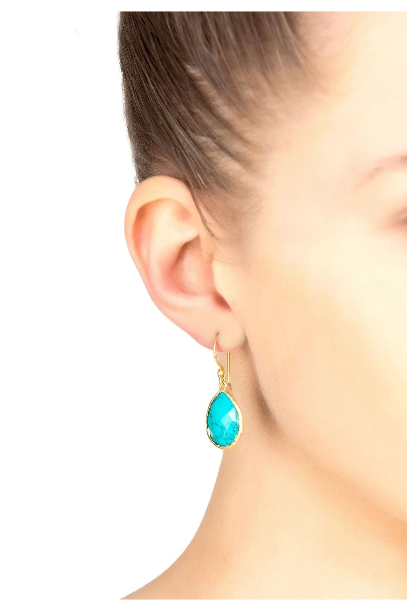 Petite Drop Earrings Arizona Turquoise Gold - LATELITA Earrings