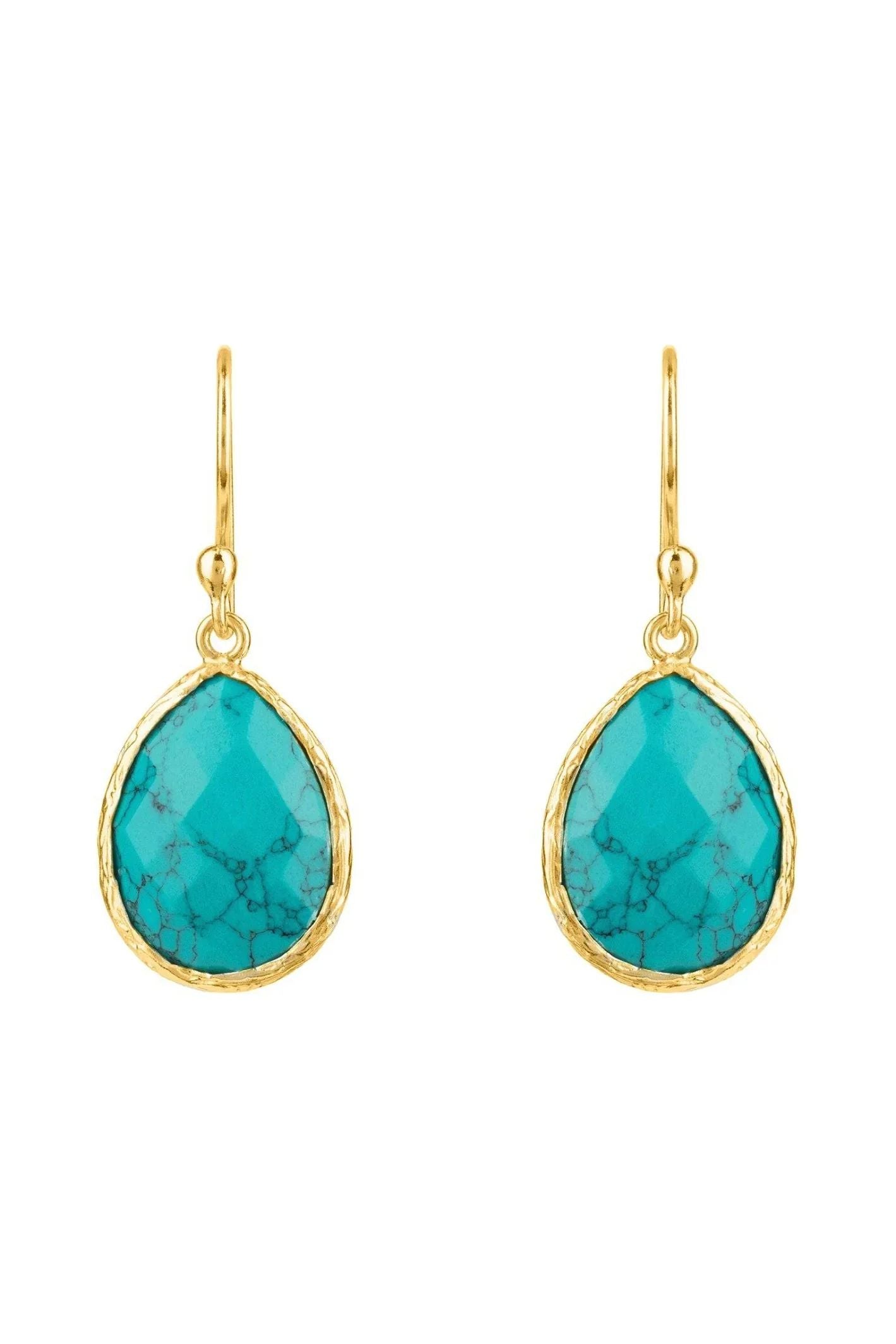 Petite Drop Earrings Arizona Turquoise Gold - LATELITA Earrings