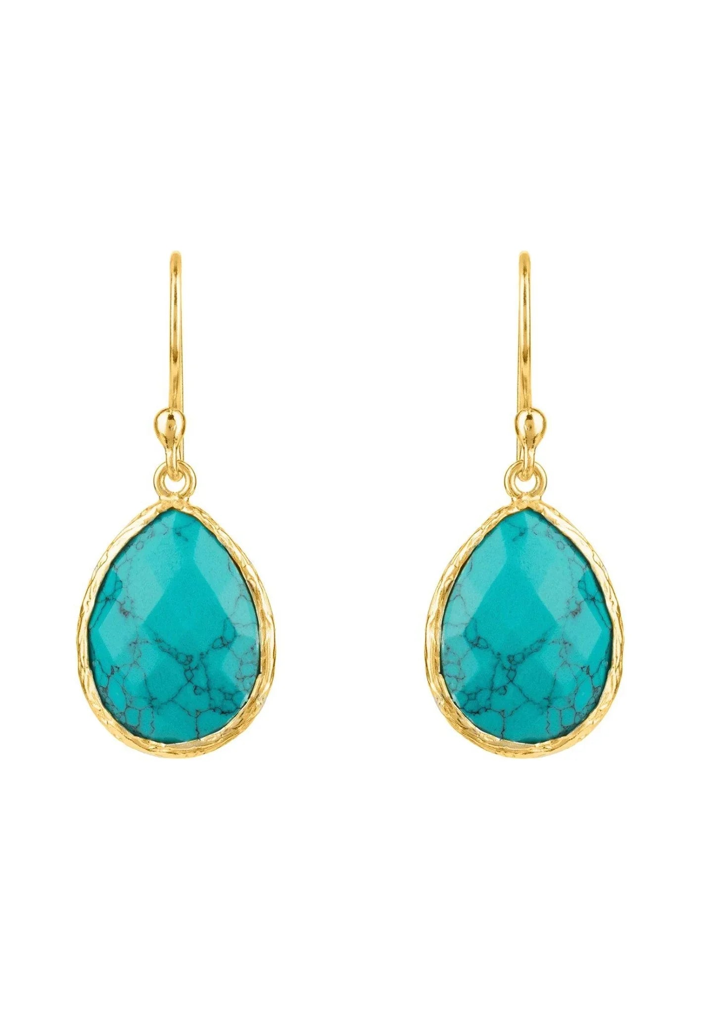 Petite Drop Earrings Arizona Turquoise Gold - LATELITA Earrings