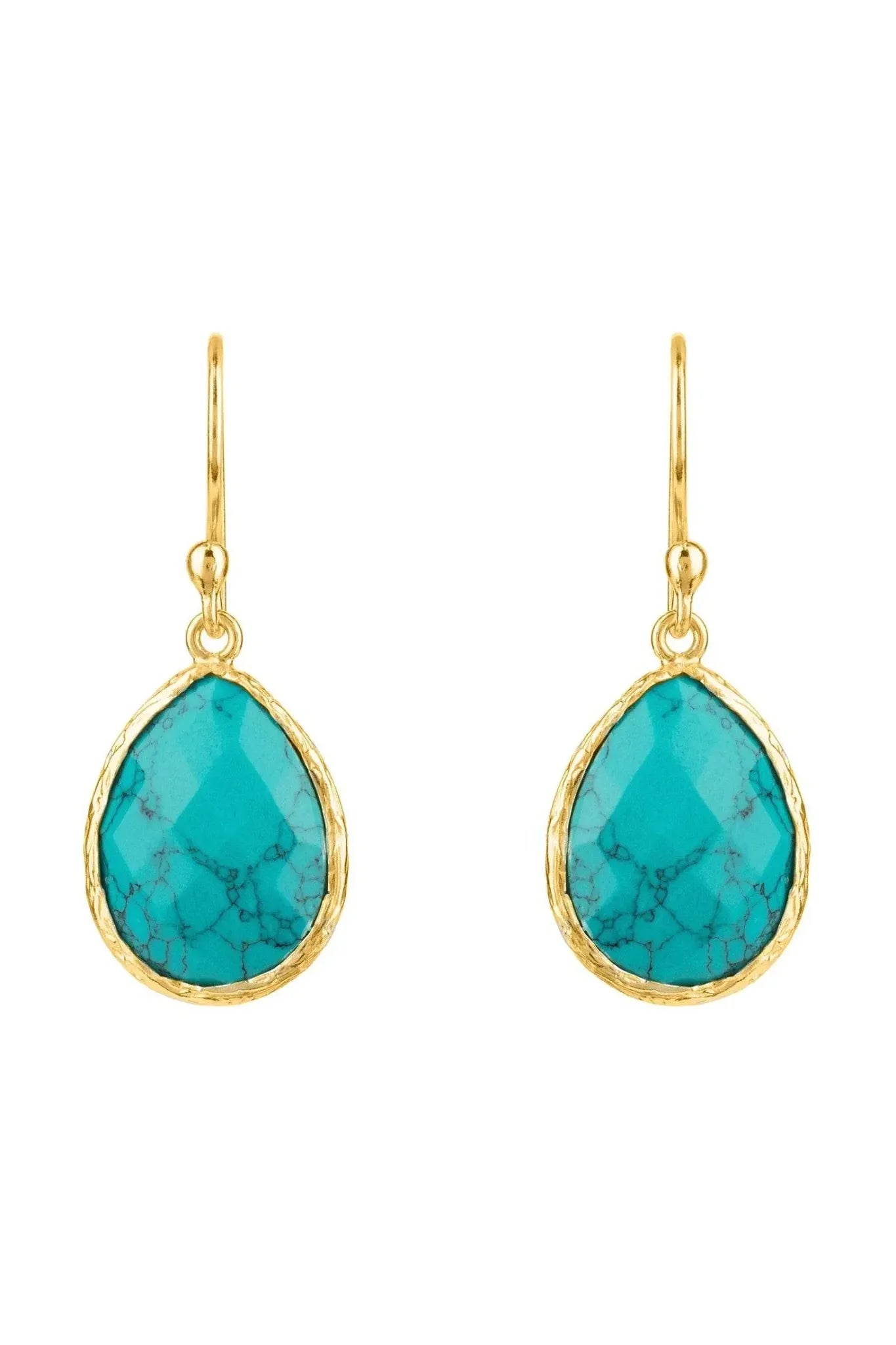 Petite Drop Earrings Arizona Turquoise Gold - LATELITA Earrings