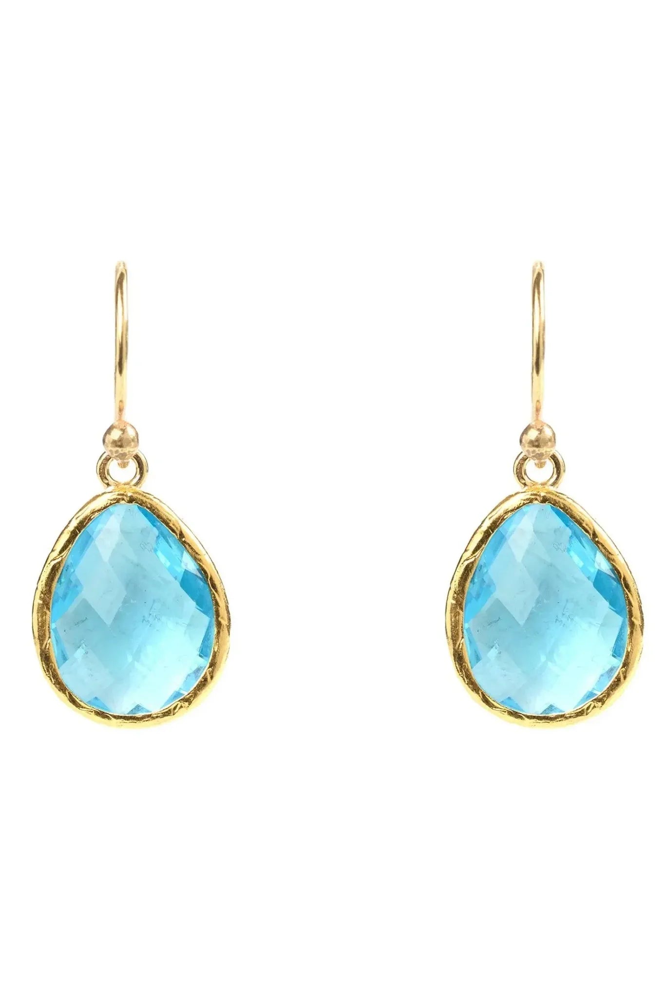 Petite Drop Earrings Blue Topaz Hydro Gold - LATELITA Earrings