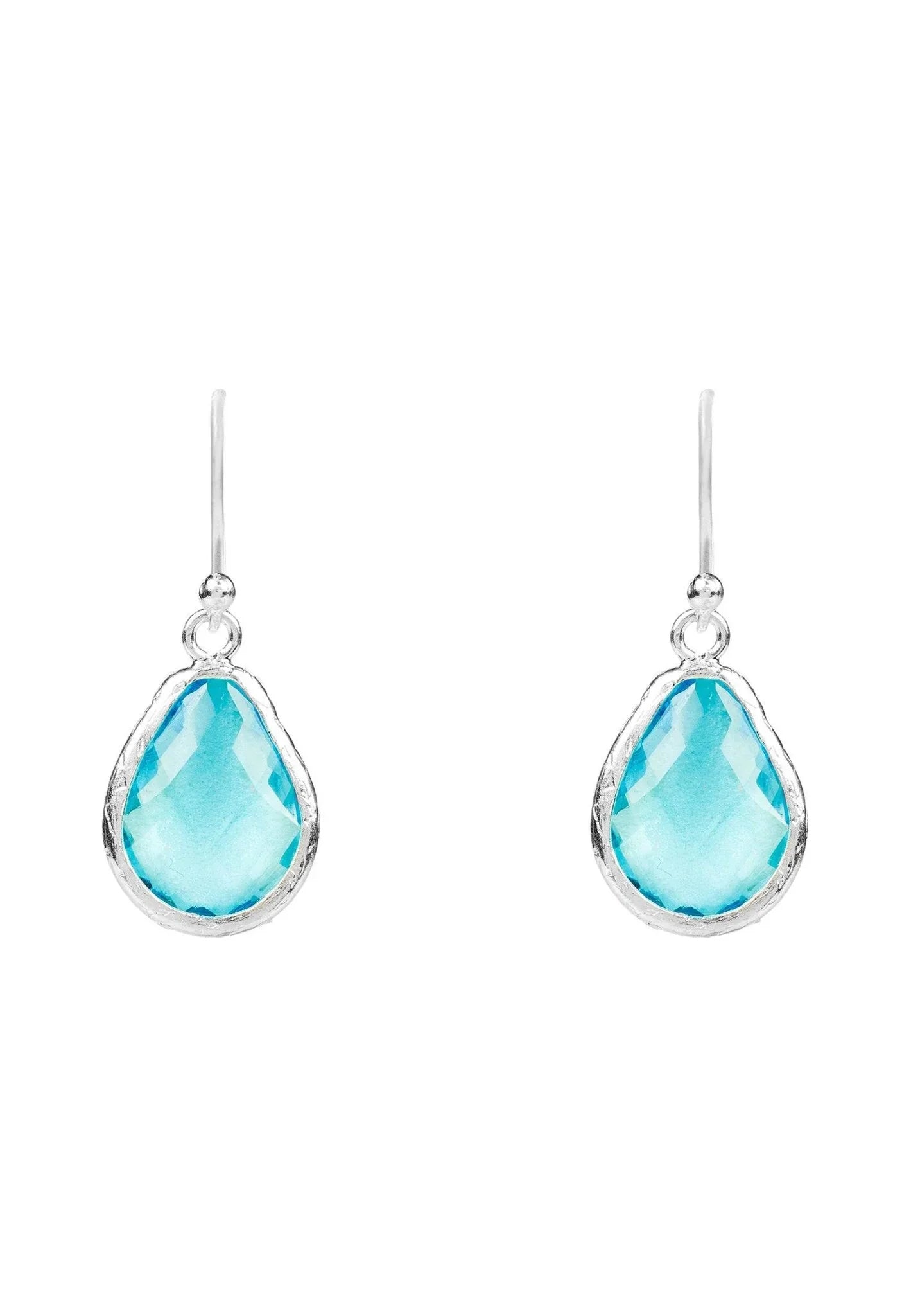 Petite Drop Earrings Blue Topaz Hydro Silver - LATELITA Earrings