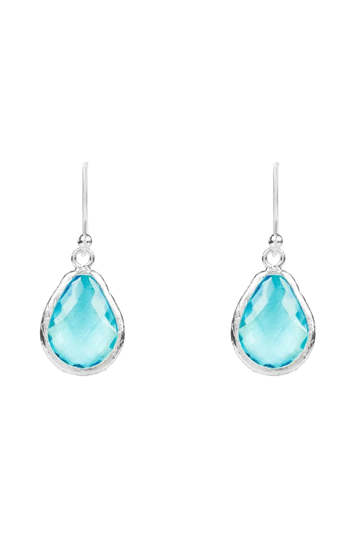 Petite Drop Earrings Blue Topaz Hydro Silver - LATELITA Earrings
