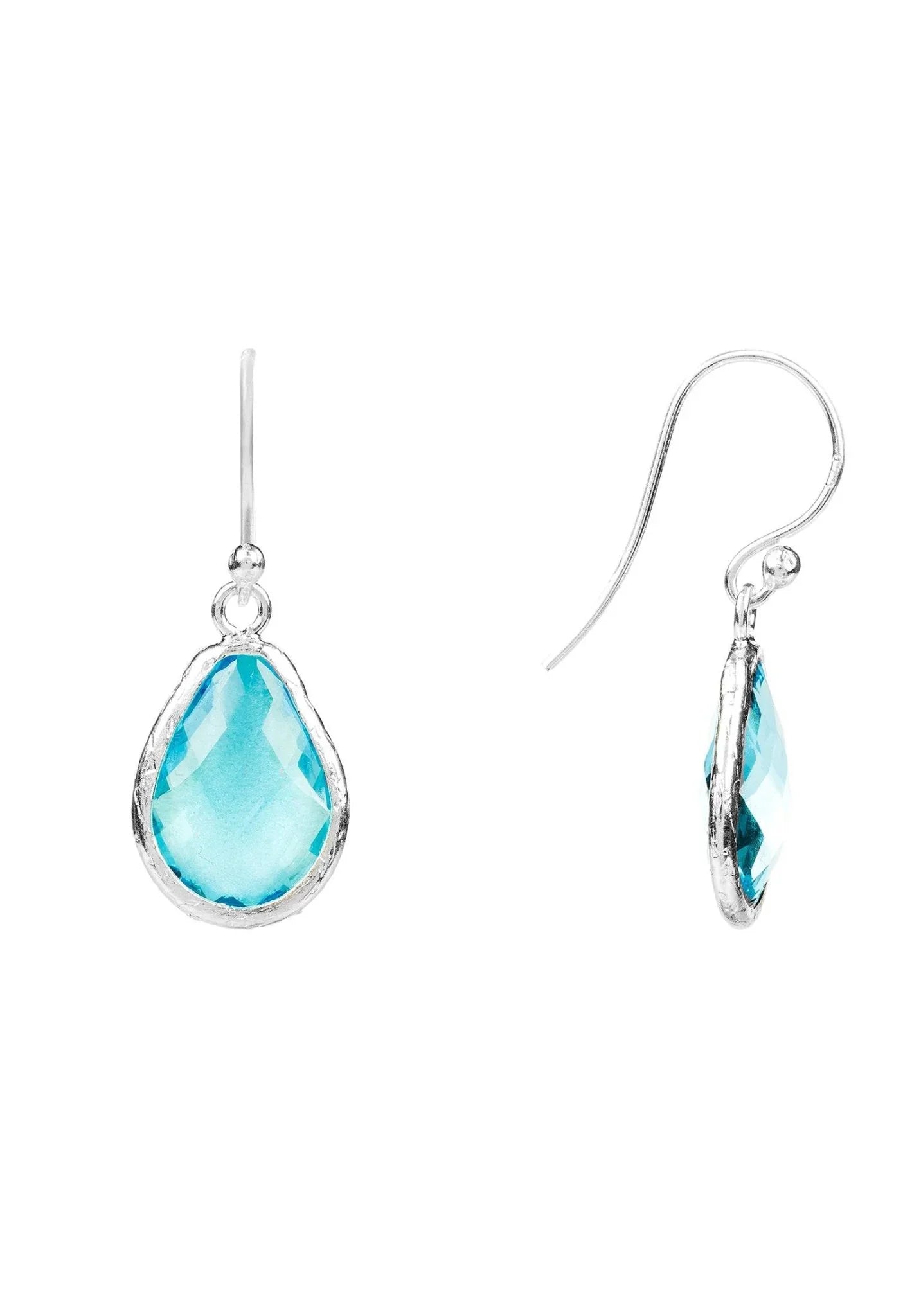 Petite Drop Earrings Blue Topaz Hydro Silver - LATELITA Earrings