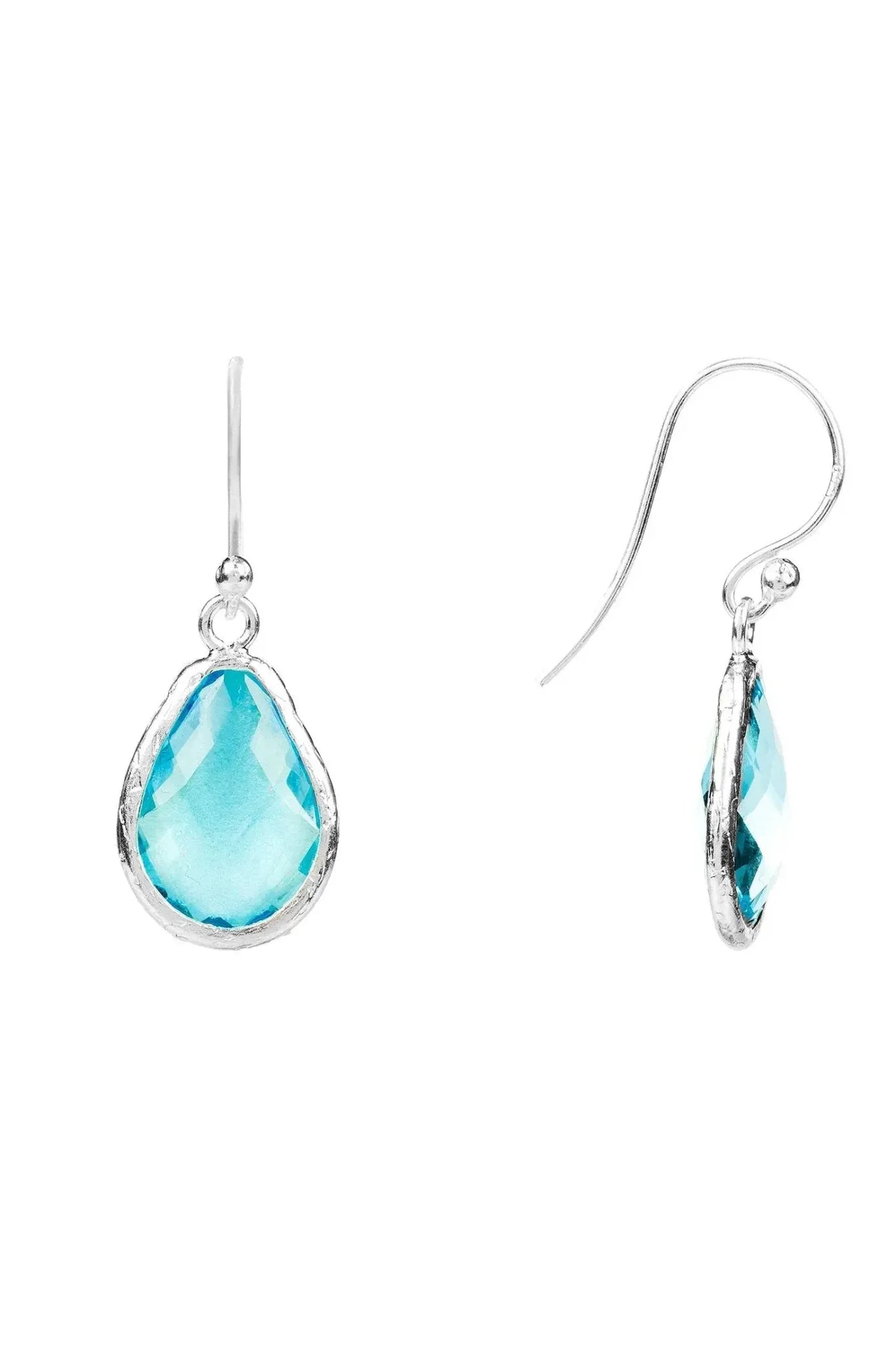 Petite Drop Earrings Blue Topaz Hydro Silver - LATELITA Earrings