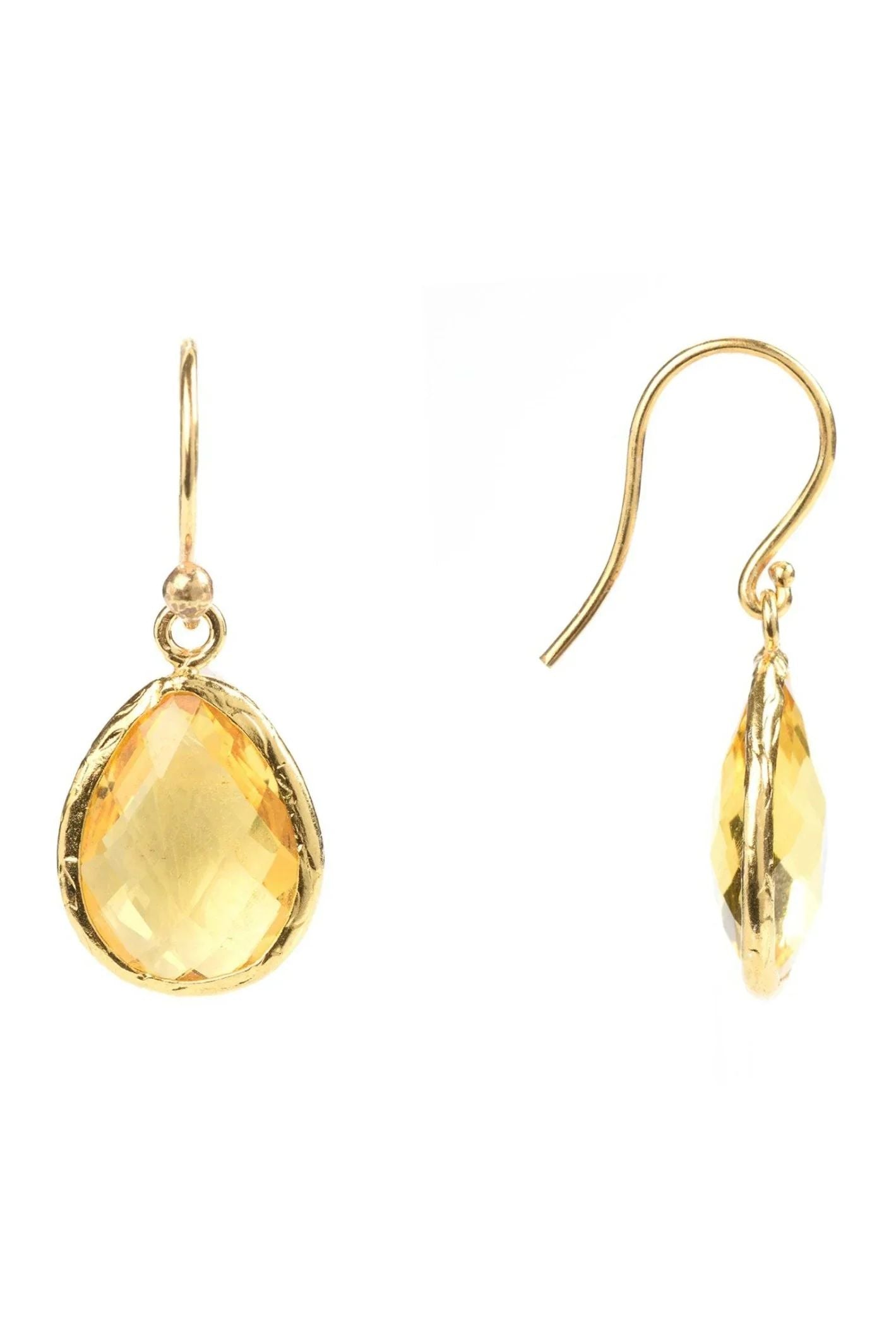 Petite Drop Earrings Citrine Hydro Gold - LATELITA Earrings