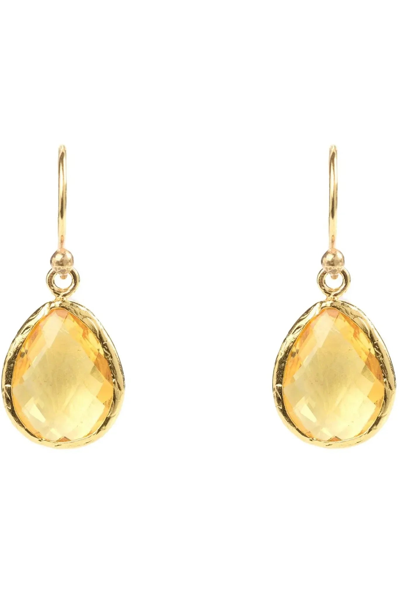 Petite Drop Earrings Citrine Hydro Gold - LATELITA Earrings