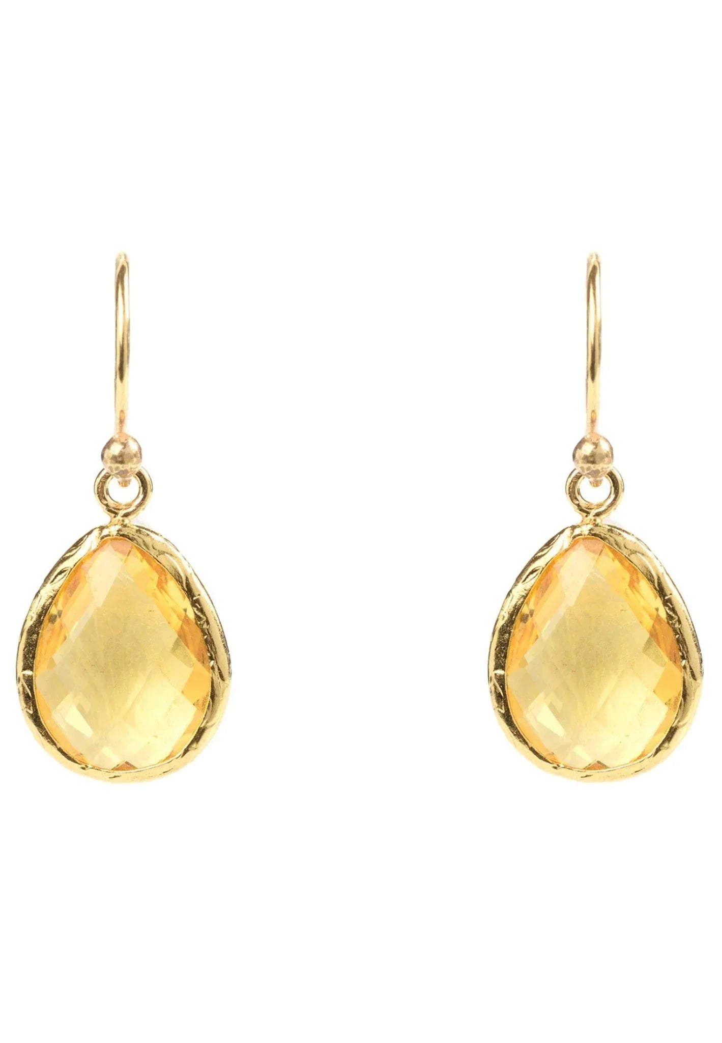 Petite Drop Earrings Citrine Hydro Gold - LATELITA Earrings