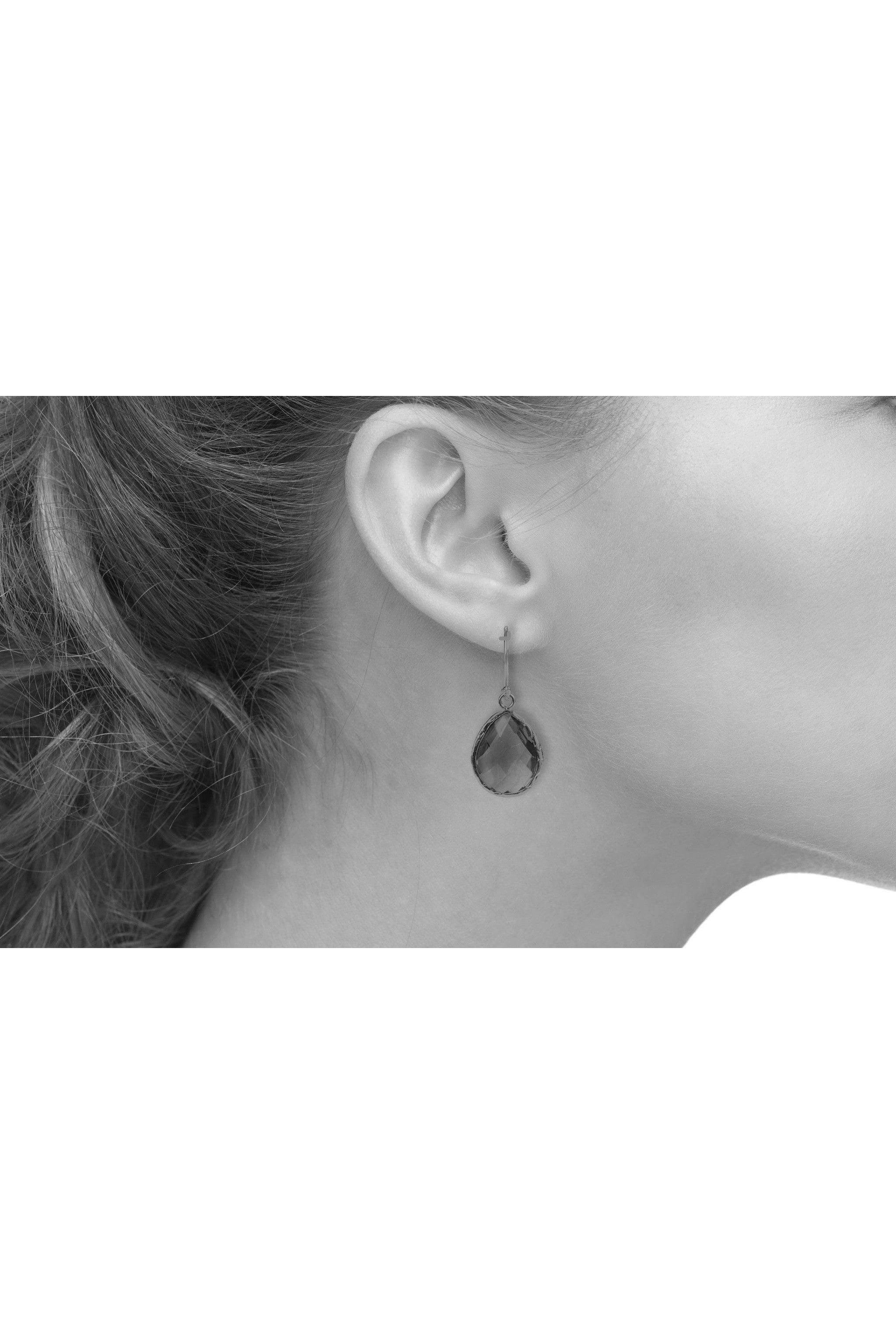 Petite Drop Earrings Rose Quartz Rosegold - LATELITA Earrings