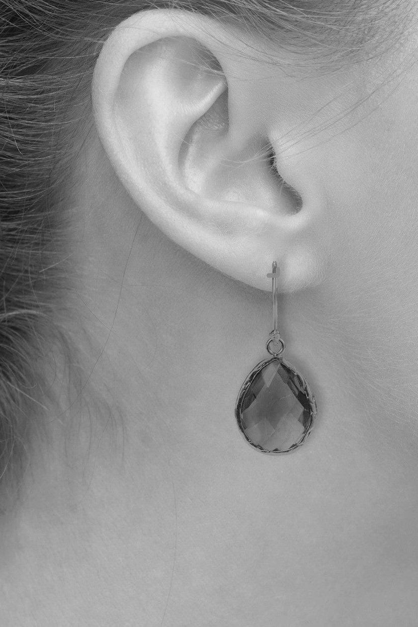 Petite Drop Earrings Rose Quartz Rosegold - LATELITA Earrings