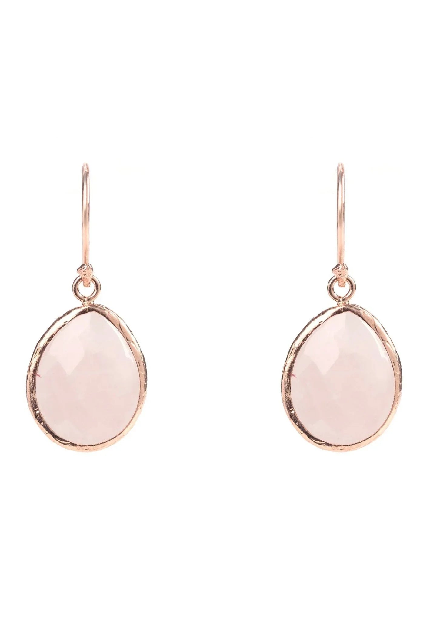 Petite Drop Earrings Rose Quartz Rosegold - LATELITA Earrings