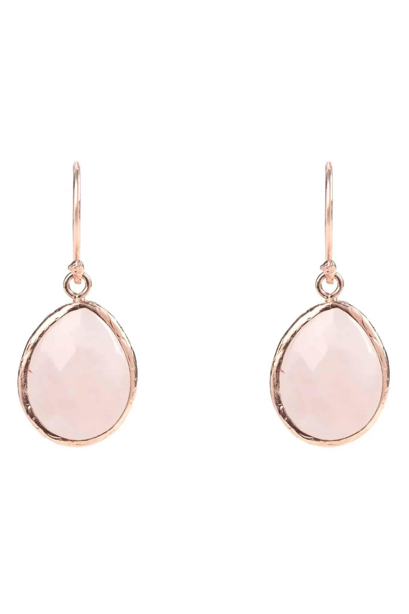 Petite Drop Earrings Rose Quartz Rosegold - LATELITA Earrings