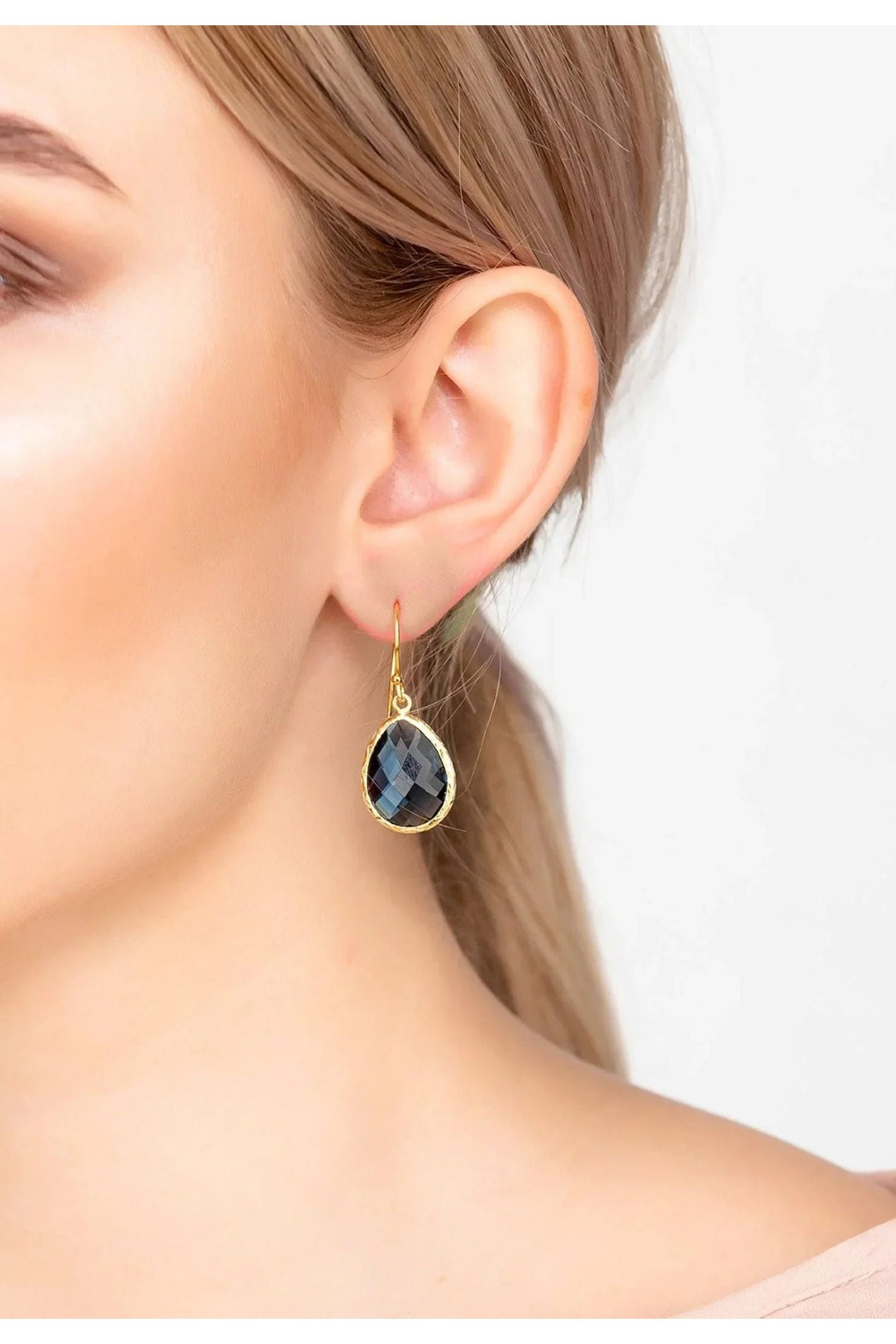 Petite Drop Earrings Sapphire Hydro Gold - LATELITA Earrings