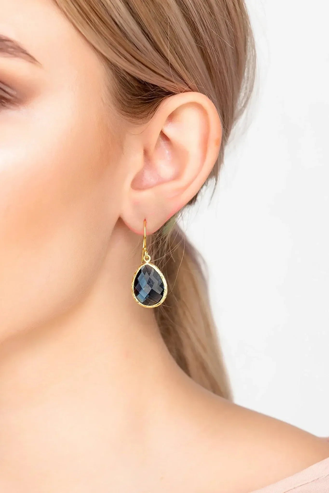 Petite Drop Earrings Sapphire Hydro Gold - LATELITA Earrings
