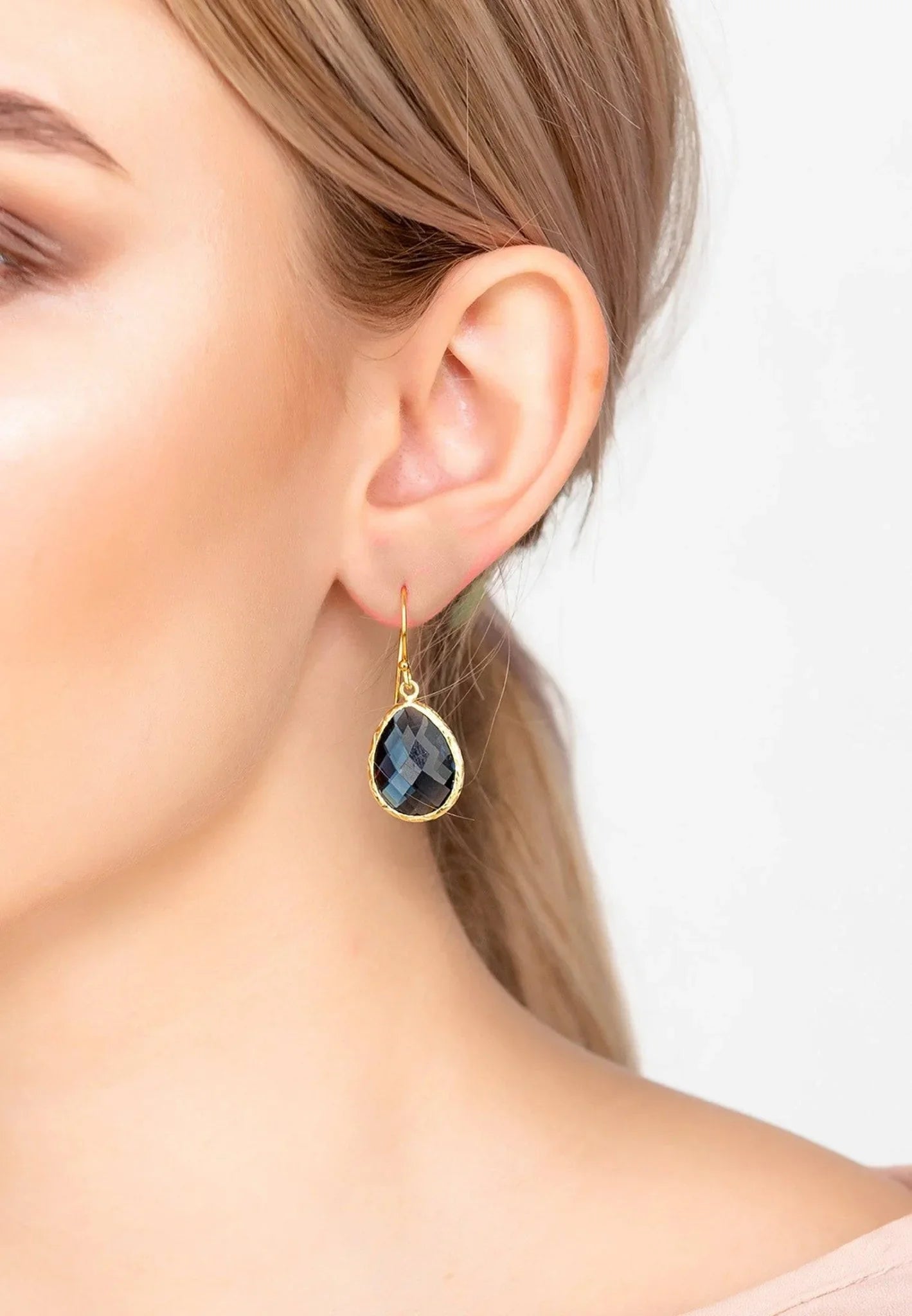 Petite Drop Earrings Sapphire Hydro Gold - LATELITA Earrings