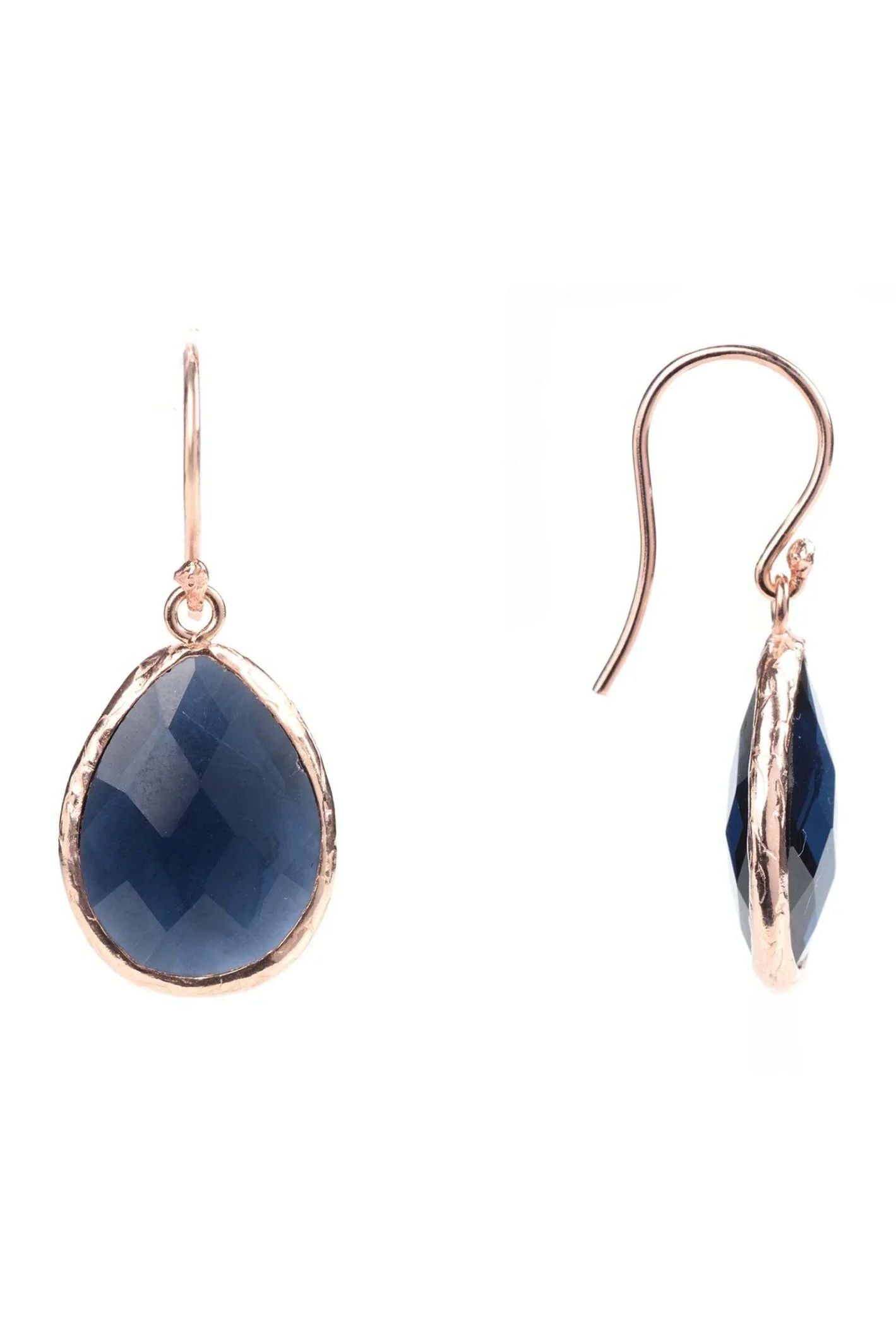 Petite Drop Earrings Sapphire Hydro Rosegold - LATELITA Earrings