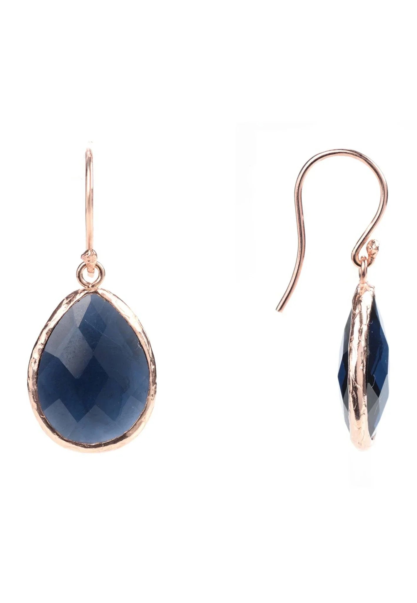 Petite Drop Earrings Sapphire Hydro Rosegold - LATELITA Earrings