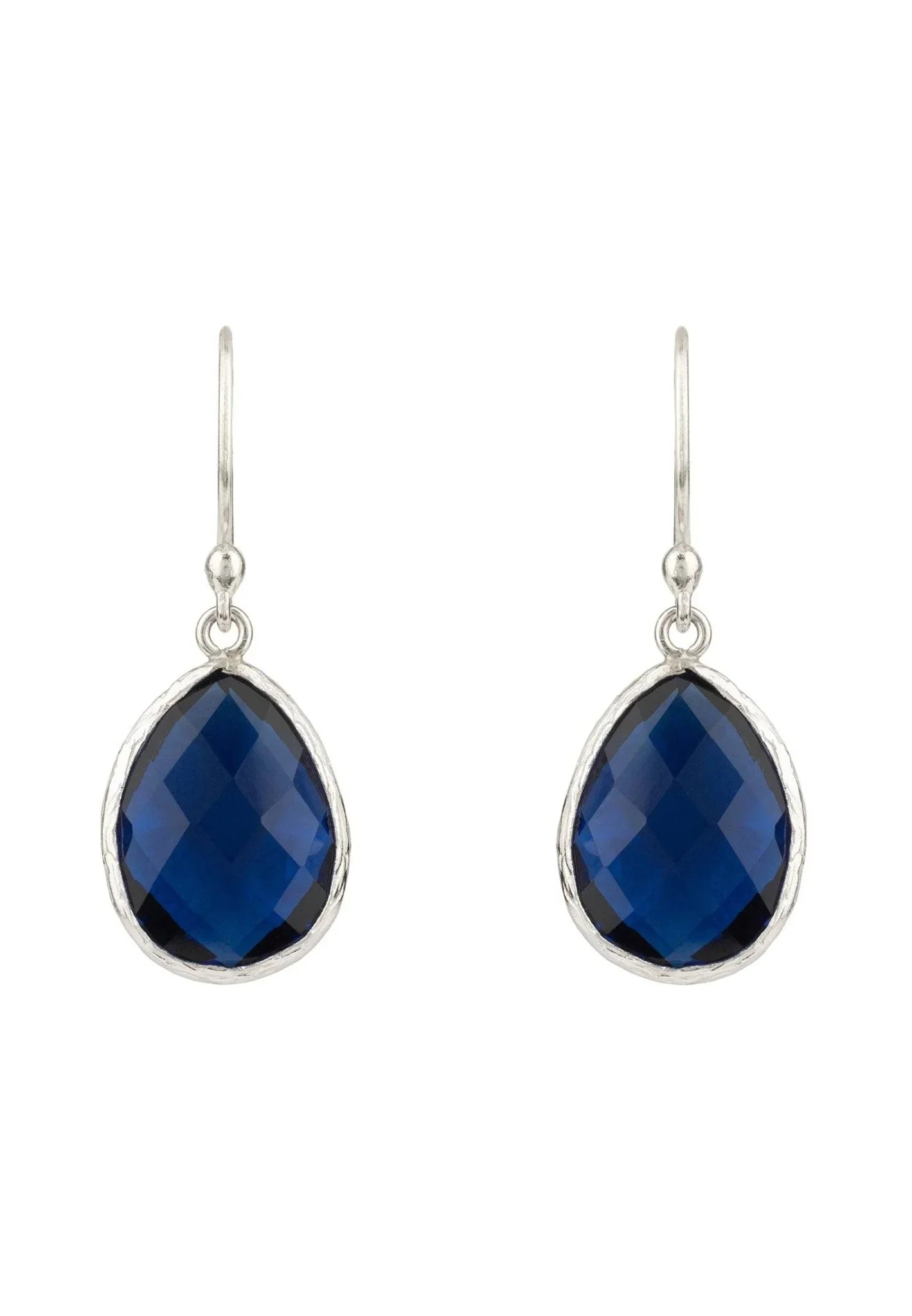 Petite Drop Earrings Sapphire Hydro Silver - LATELITA Earrings