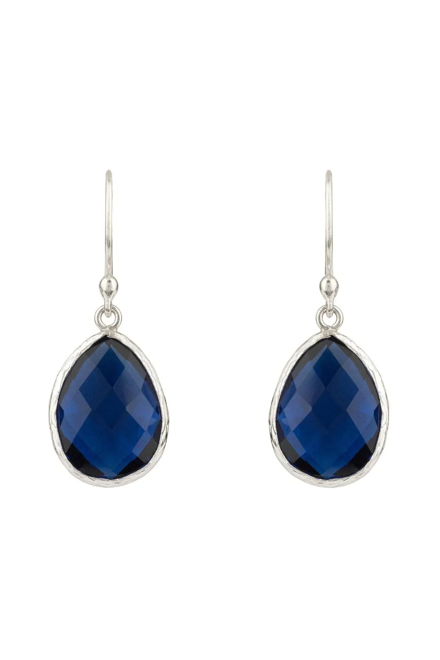 Petite Drop Earrings Sapphire Hydro Silver - LATELITA Earrings