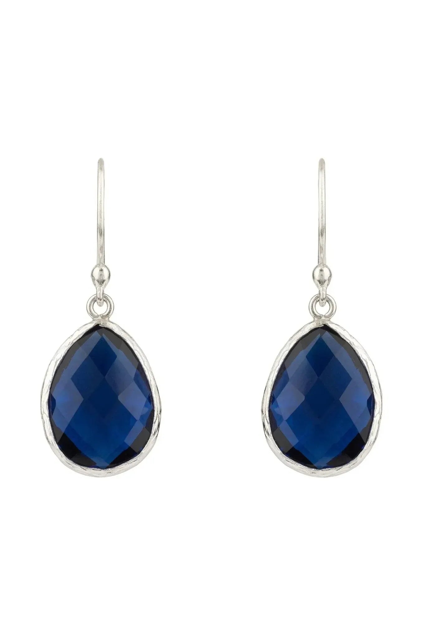 Petite Drop Earrings Sapphire Hydro Silver - LATELITA Earrings