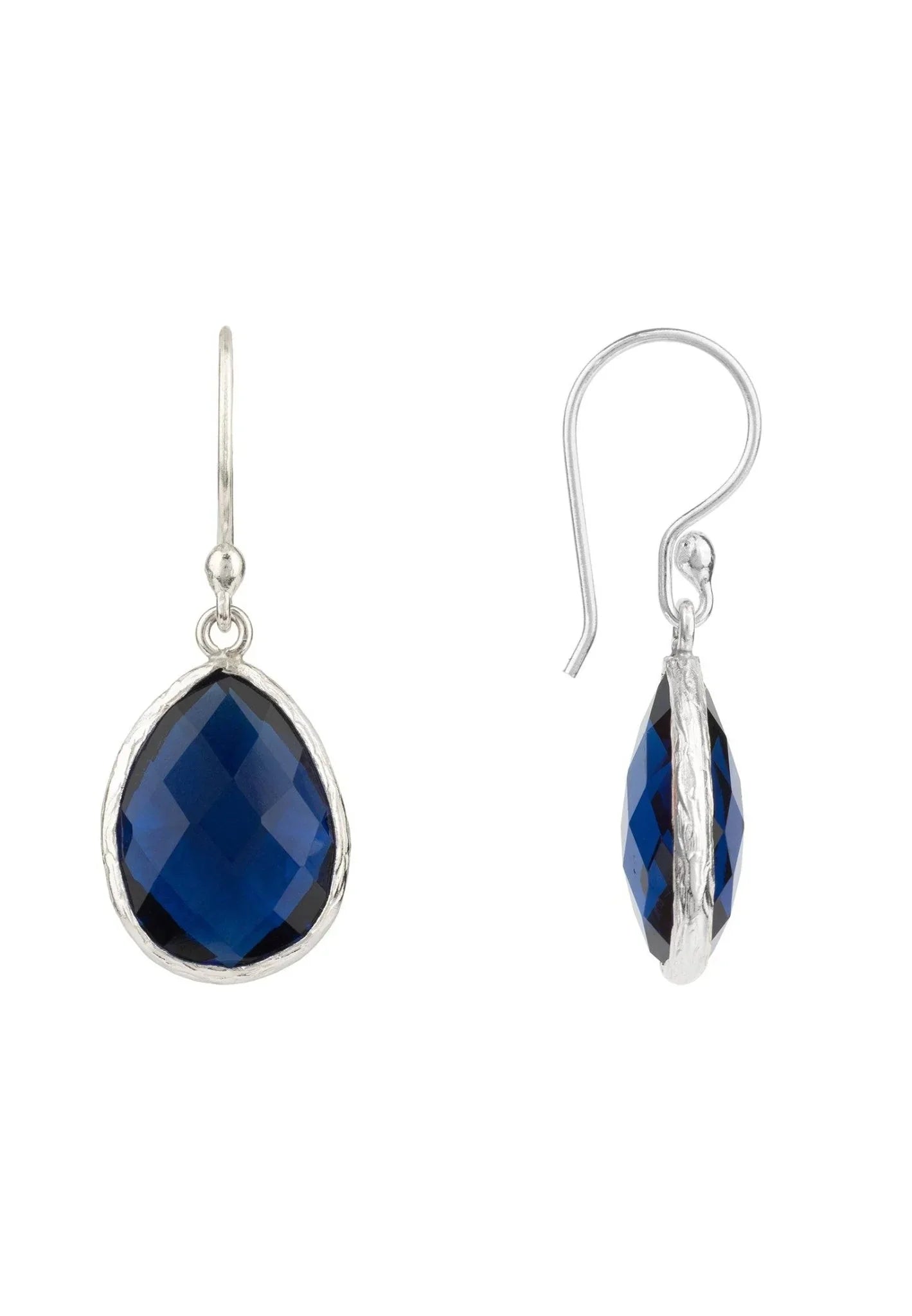 Petite Drop Earrings Sapphire Hydro Silver - LATELITA Earrings