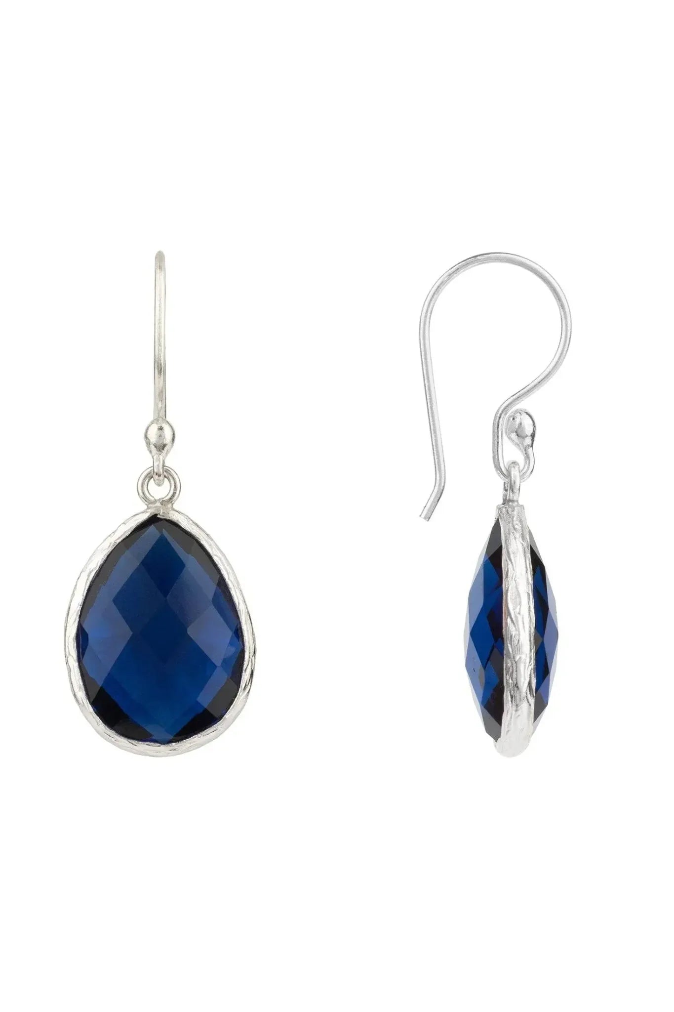 Petite Drop Earrings Sapphire Hydro Silver - LATELITA Earrings