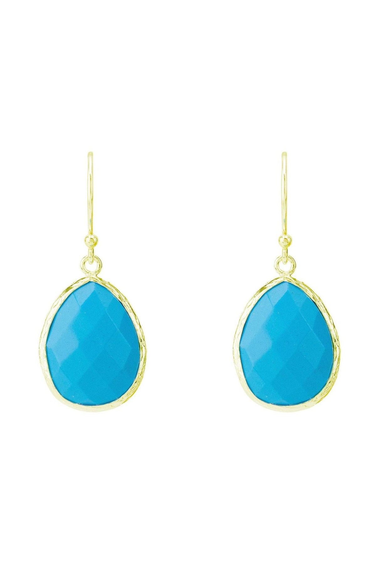 Petite Drop Earrings Turquoise Gold - LATELITA Earrings