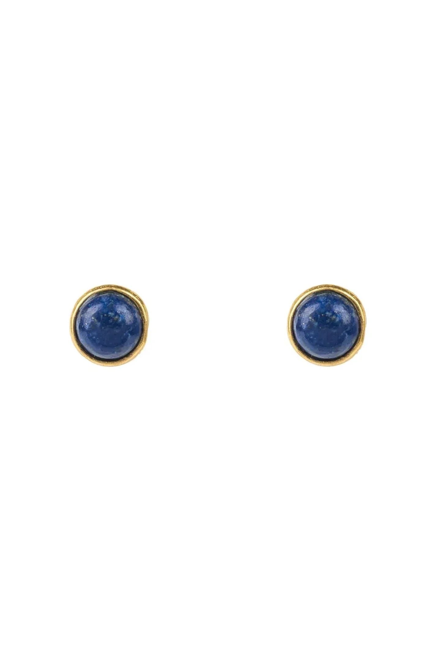 Petite Gemstone Earrings Gold Lapis Lazuli - LATELITA Earrings