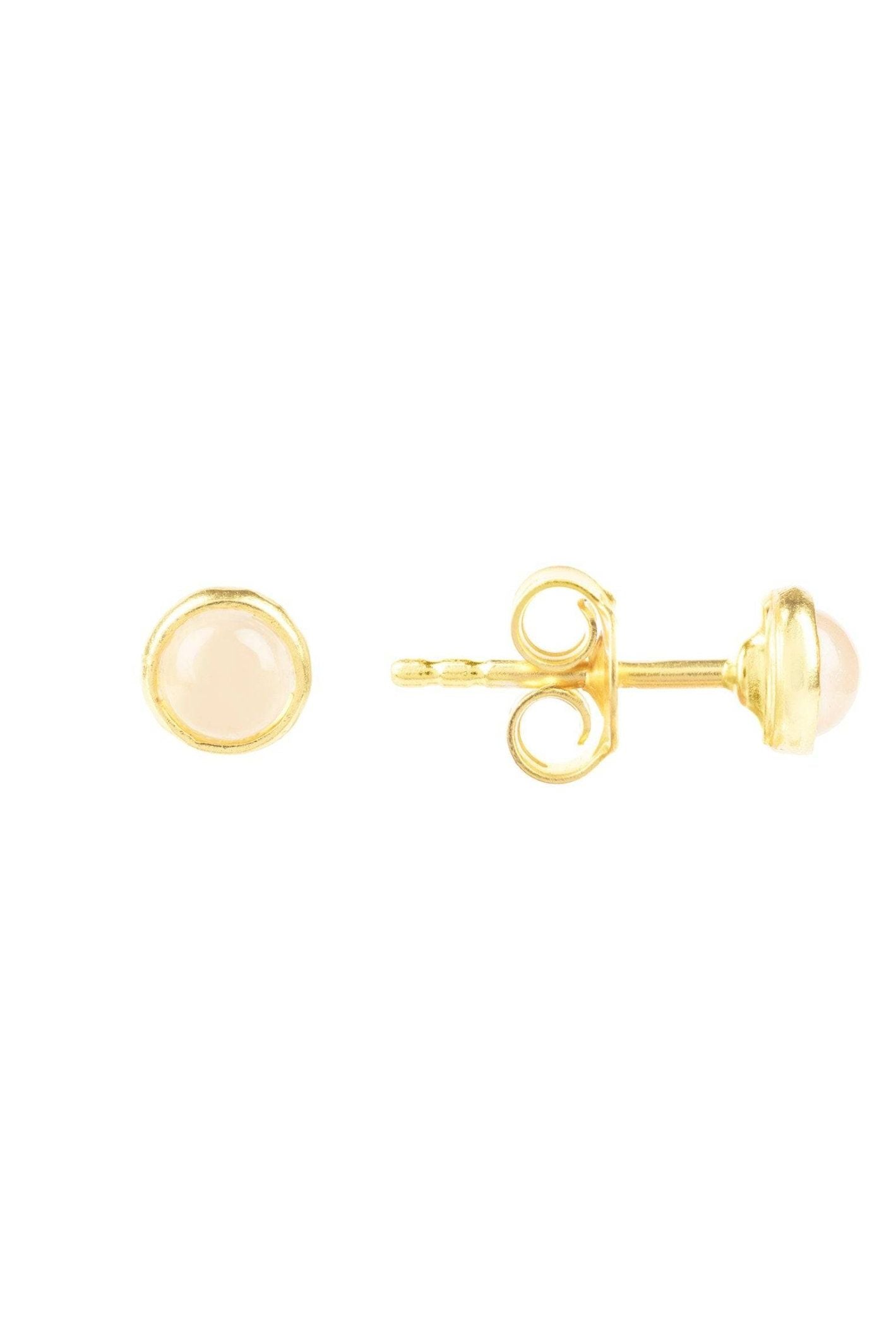 Petite Gemstone Earrings Gold Rose Quartz - LATELITA Earrings