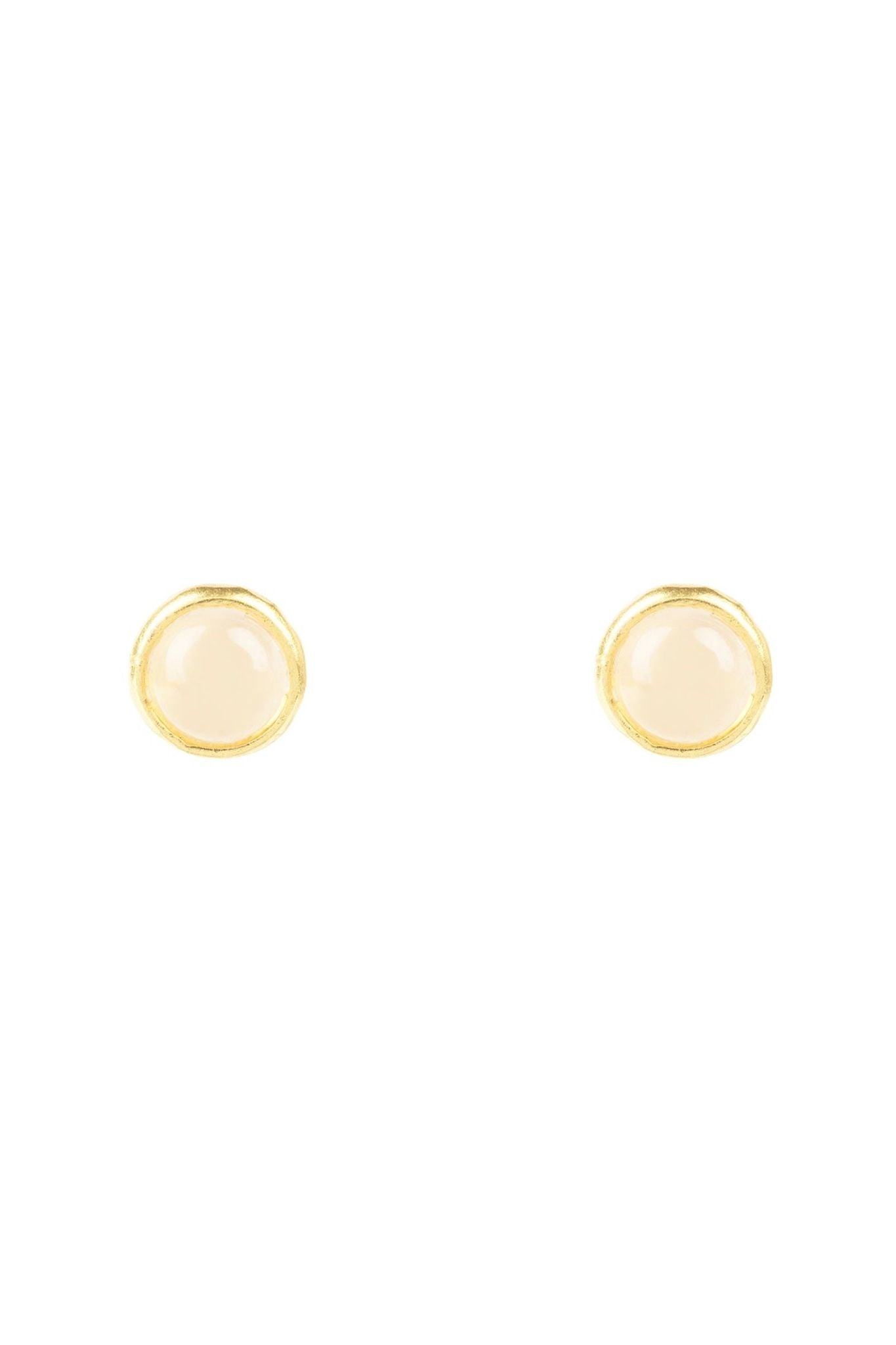 Petite Gemstone Earrings Gold Rose Quartz - LATELITA Earrings