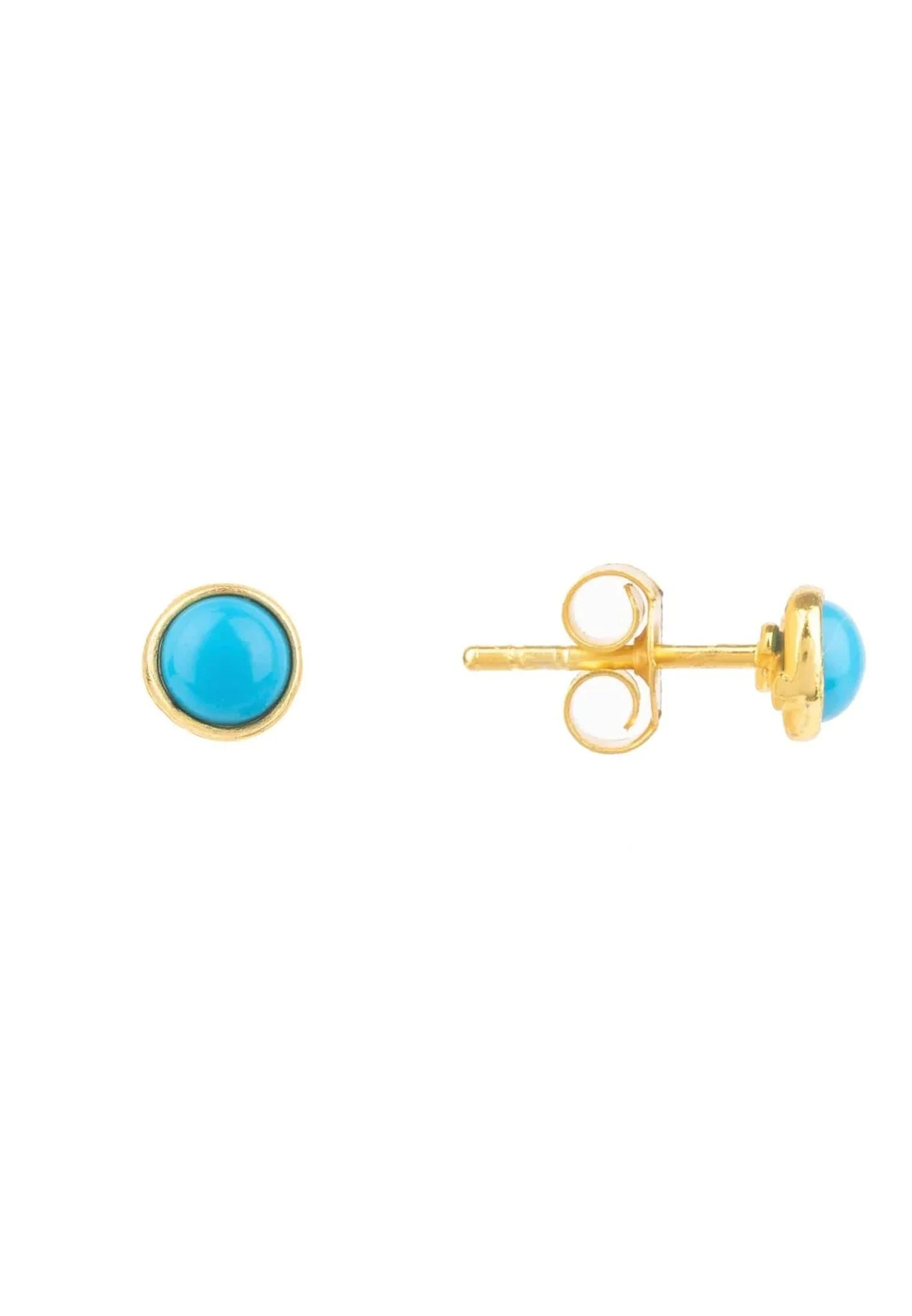 Petite Gemstone Earrings Gold Turquoise - LATELITA Earrings