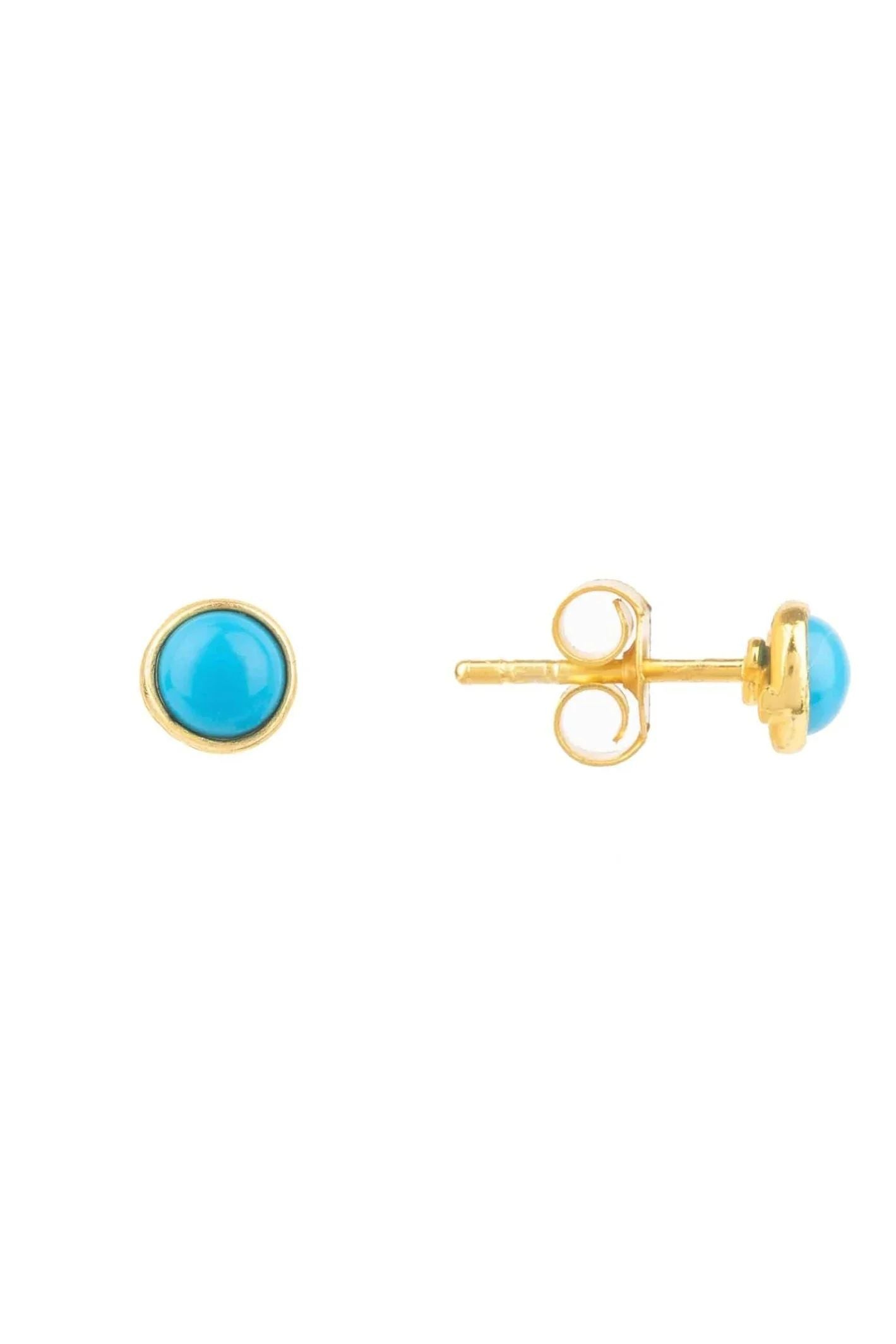 Petite Gemstone Earrings Gold Turquoise - LATELITA Earrings