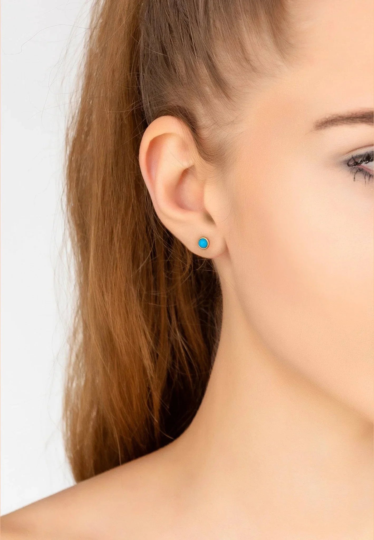 Petite Gemstone Earrings Gold Turquoise - LATELITA Earrings