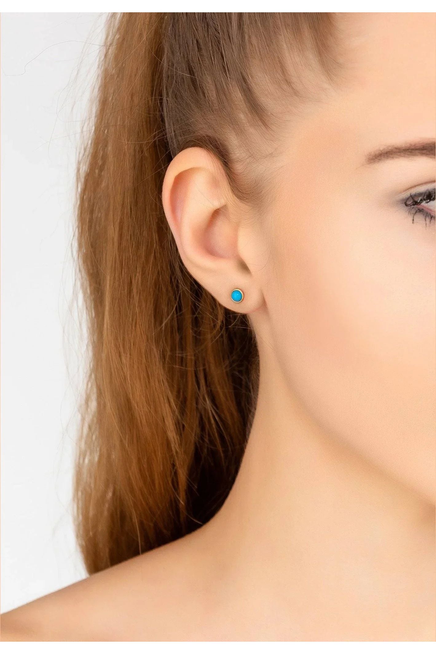 Petite Gemstone Earrings Gold Turquoise - LATELITA Earrings