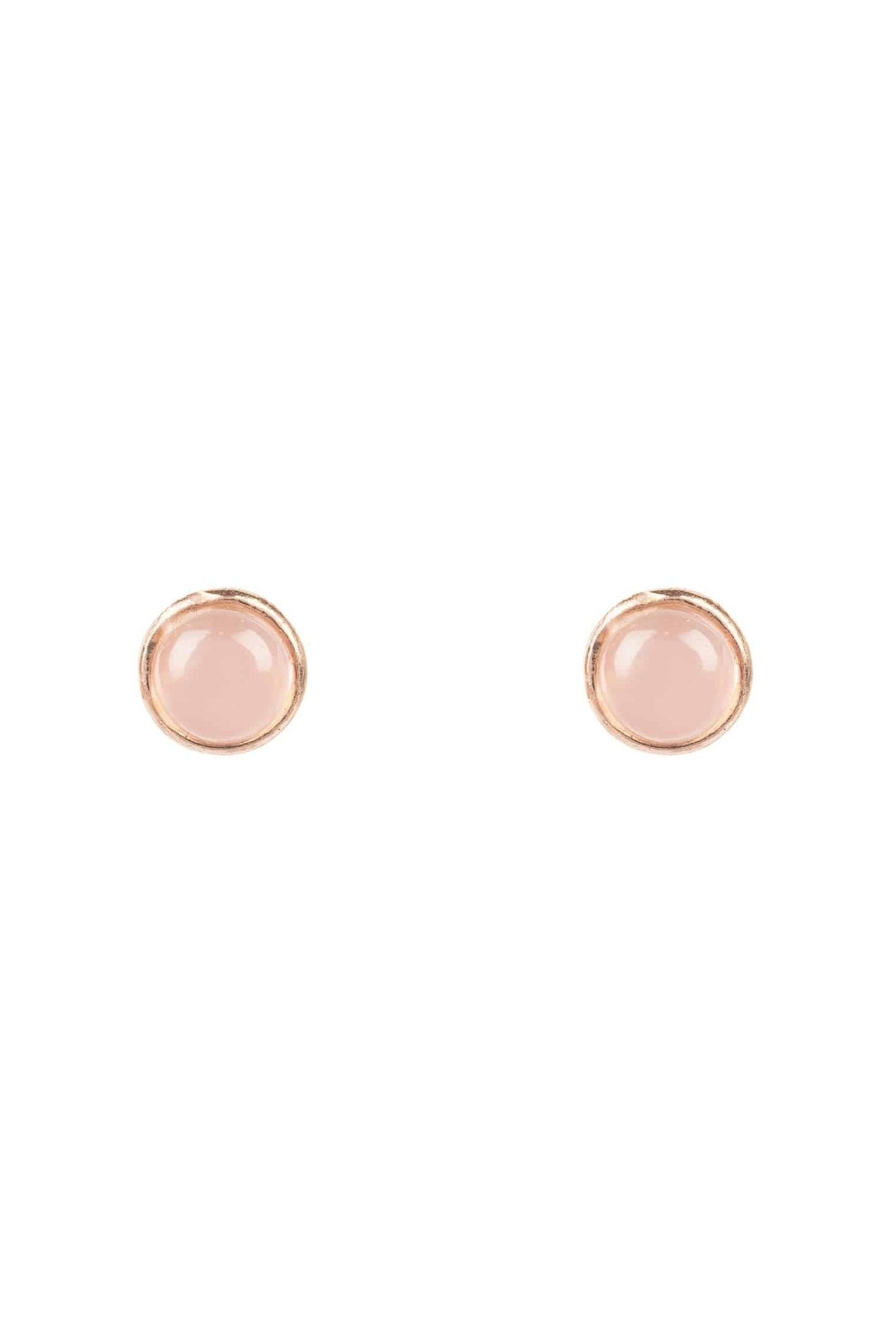 Petite Gemstone Earrings Rosegold Rose Quartz - LATELITA Earrings
