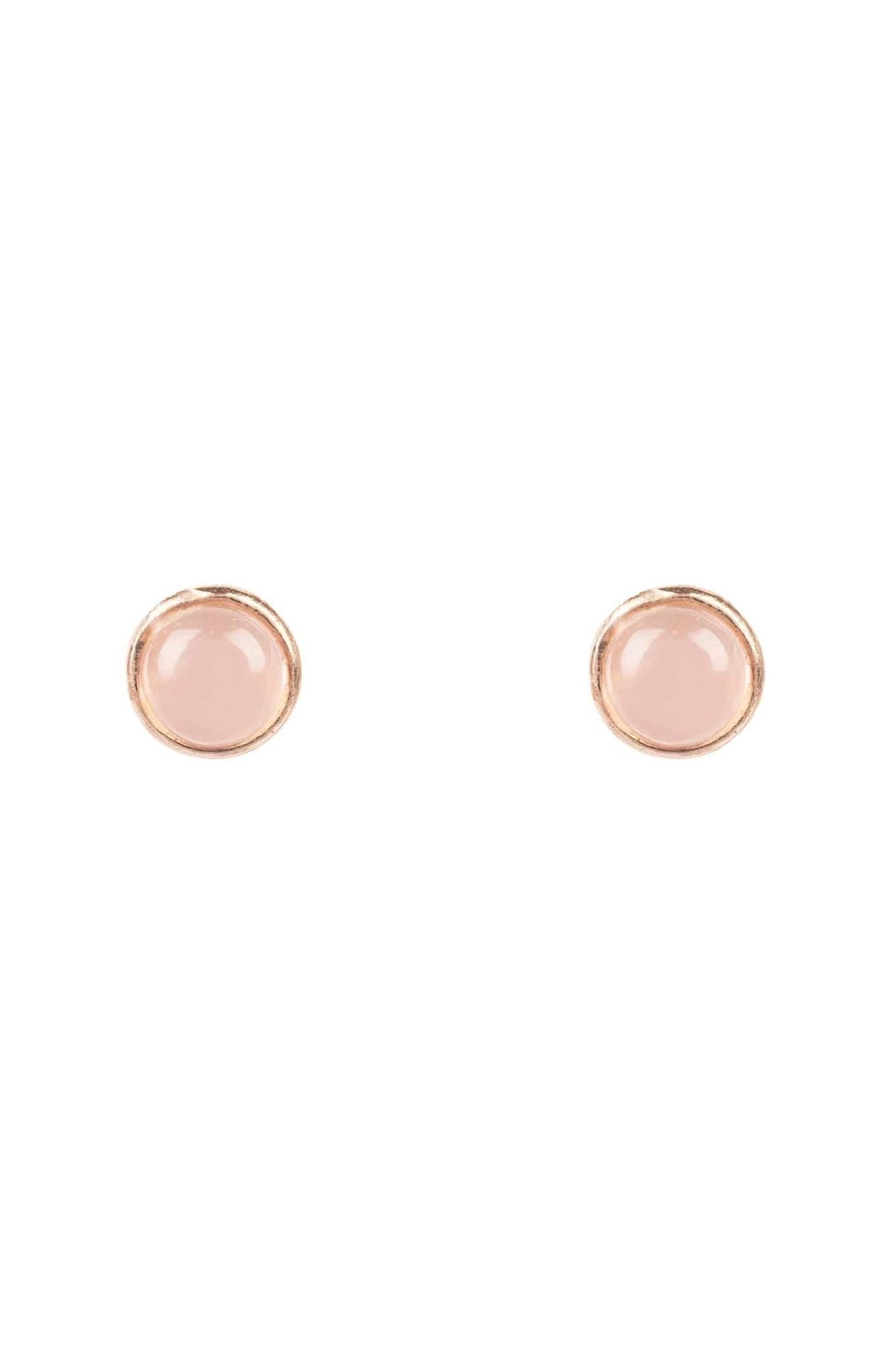 Petite Gemstone Earrings Rosegold Rose Quartz - LATELITA Earrings