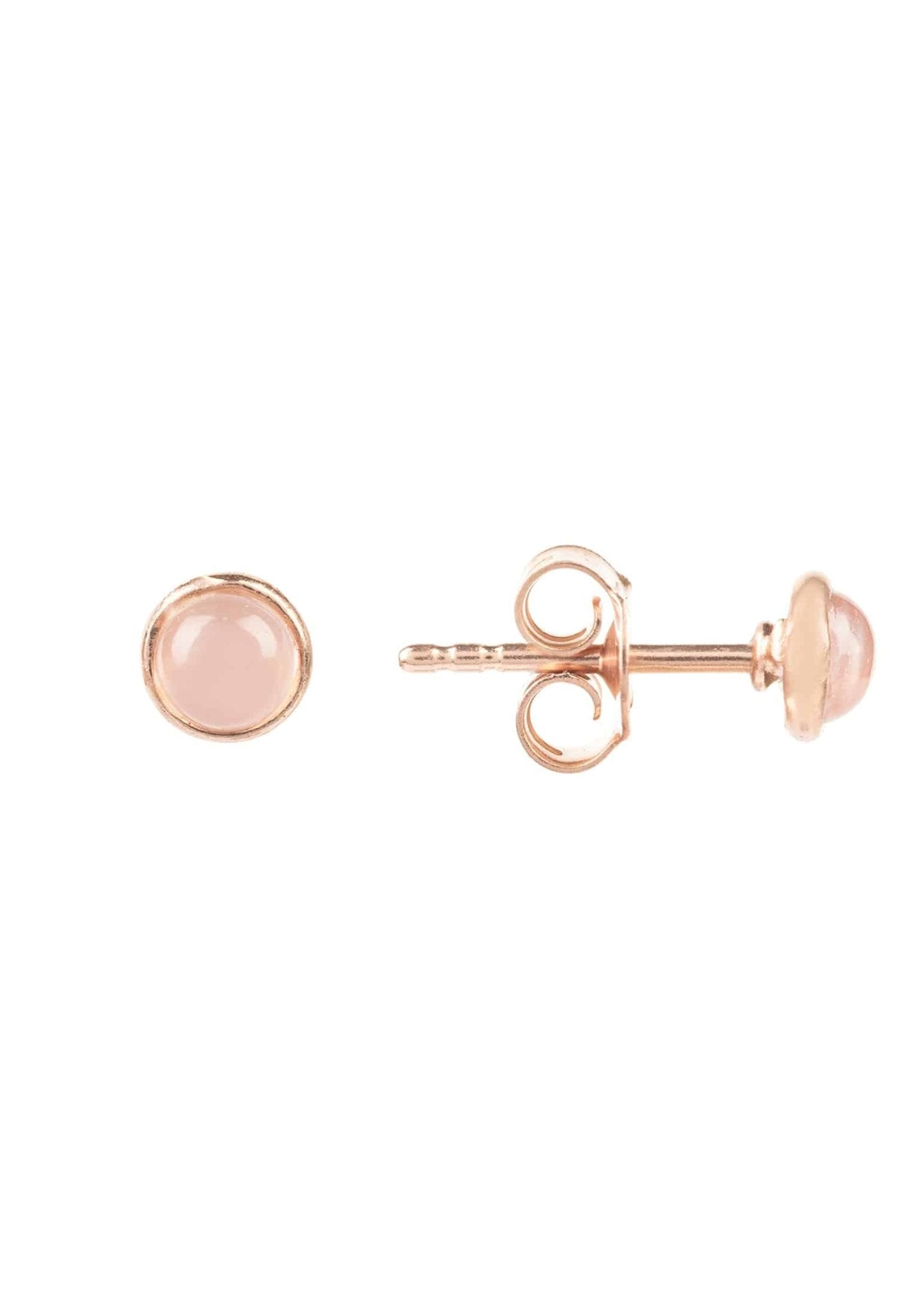 Petite Gemstone Earrings Rosegold Rose Quartz - LATELITA Earrings