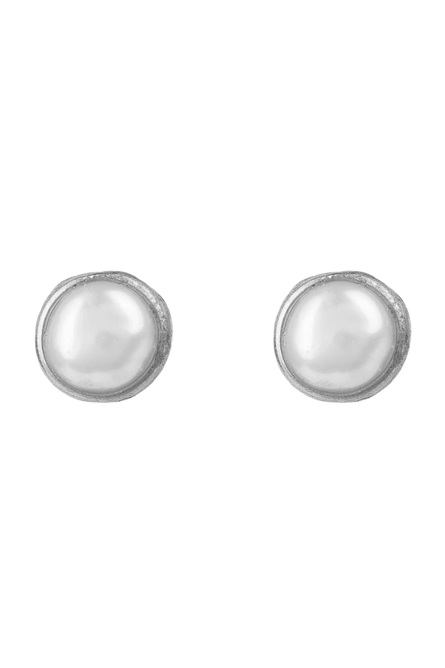 Petite Gemstone Earrings Sterling Silver White Pearl - LATELITA Earrings