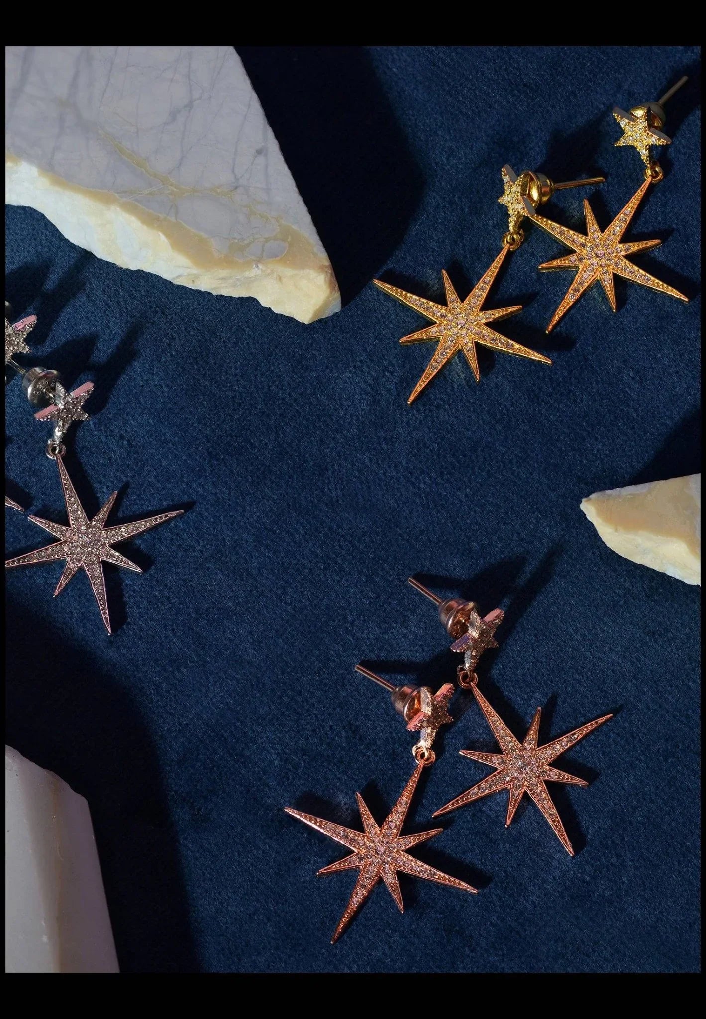 Petite Star Burst Drop Earrings Gold - LATELITA Earrings