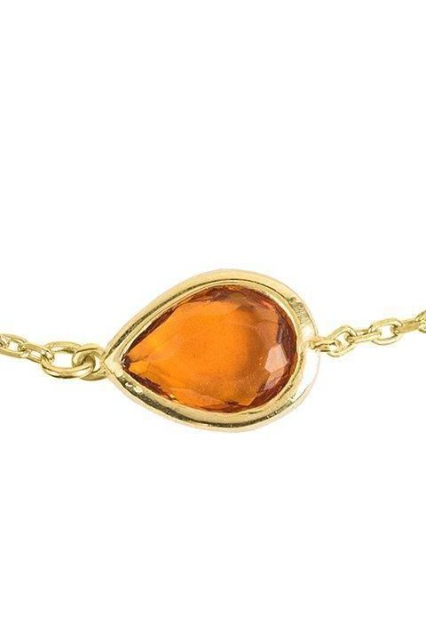 Pisa Mini Teardrop Bracelet Gold Citrine - LATELITA Bracelets