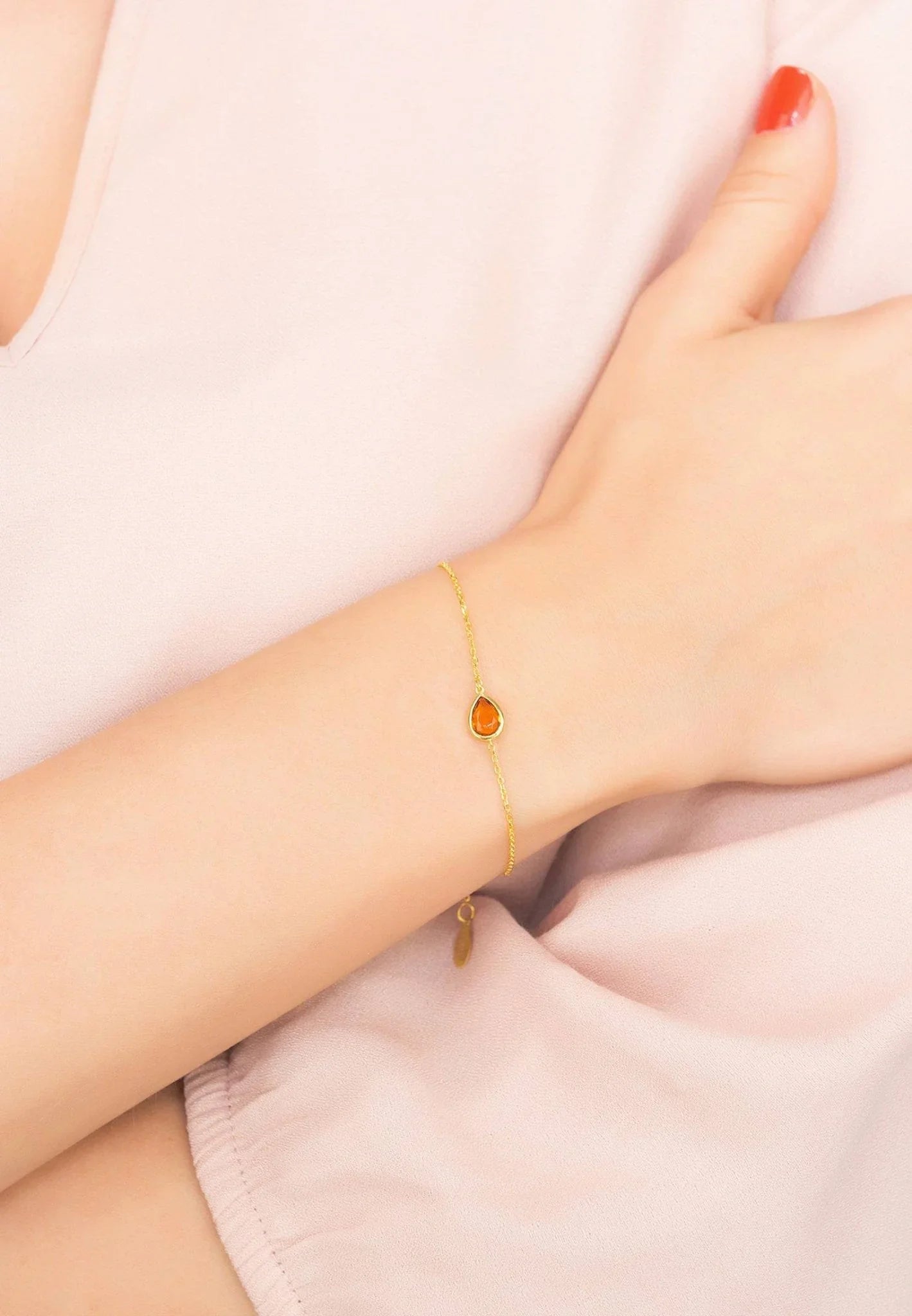 Pisa Mini Teardrop Bracelet Gold Citrine - LATELITA Bracelets