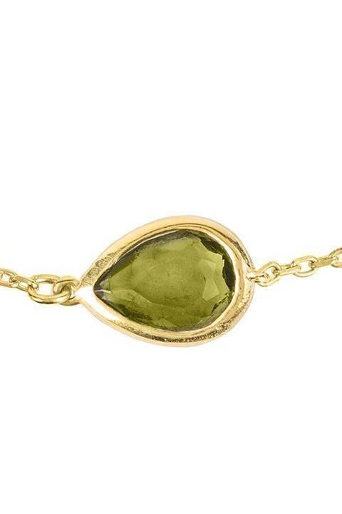 Pisa Mini Teardrop Bracelet Gold Peridot - LATELITA Bracelets