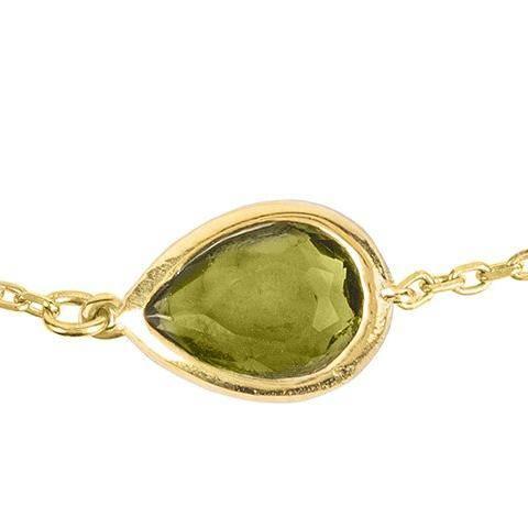 Pisa Mini Teardrop Bracelet Gold Peridot - LATELITA Bracelets
