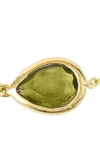 Pisa Mini Teardrop Bracelet Gold Peridot - LATELITA Bracelets