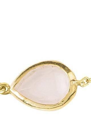 Pisa Mini Teardrop Bracelet Gold Rose Quartz - LATELITA Bracelets
