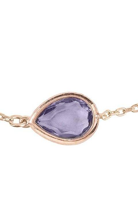 Pisa Mini Teardrop Bracelet Rosegold Amethyst - LATELITA Bracelets
