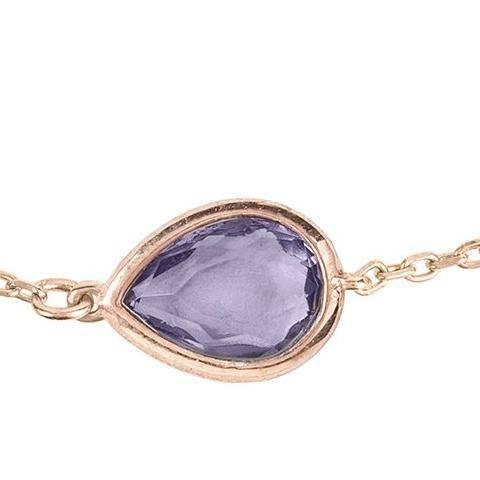 Pisa Mini Teardrop Bracelet Rosegold Amethyst - LATELITA Bracelets