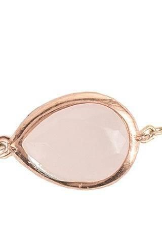 Pisa Mini Teardrop Bracelet Rosegold Rose Quartz - LATELITA Bracelets