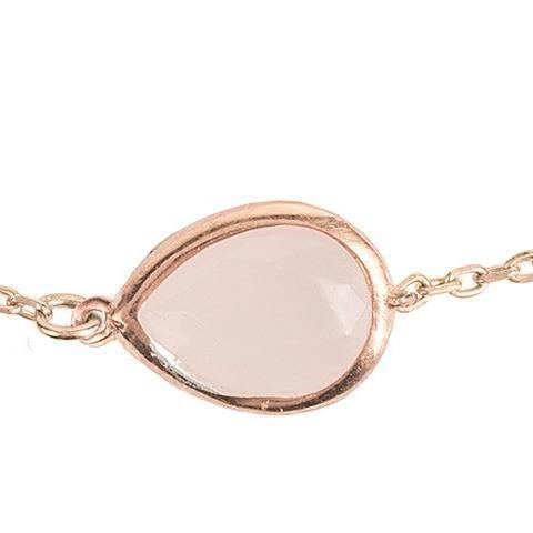 Pisa Mini Teardrop Bracelet Rosegold Rose Quartz - LATELITA Bracelets