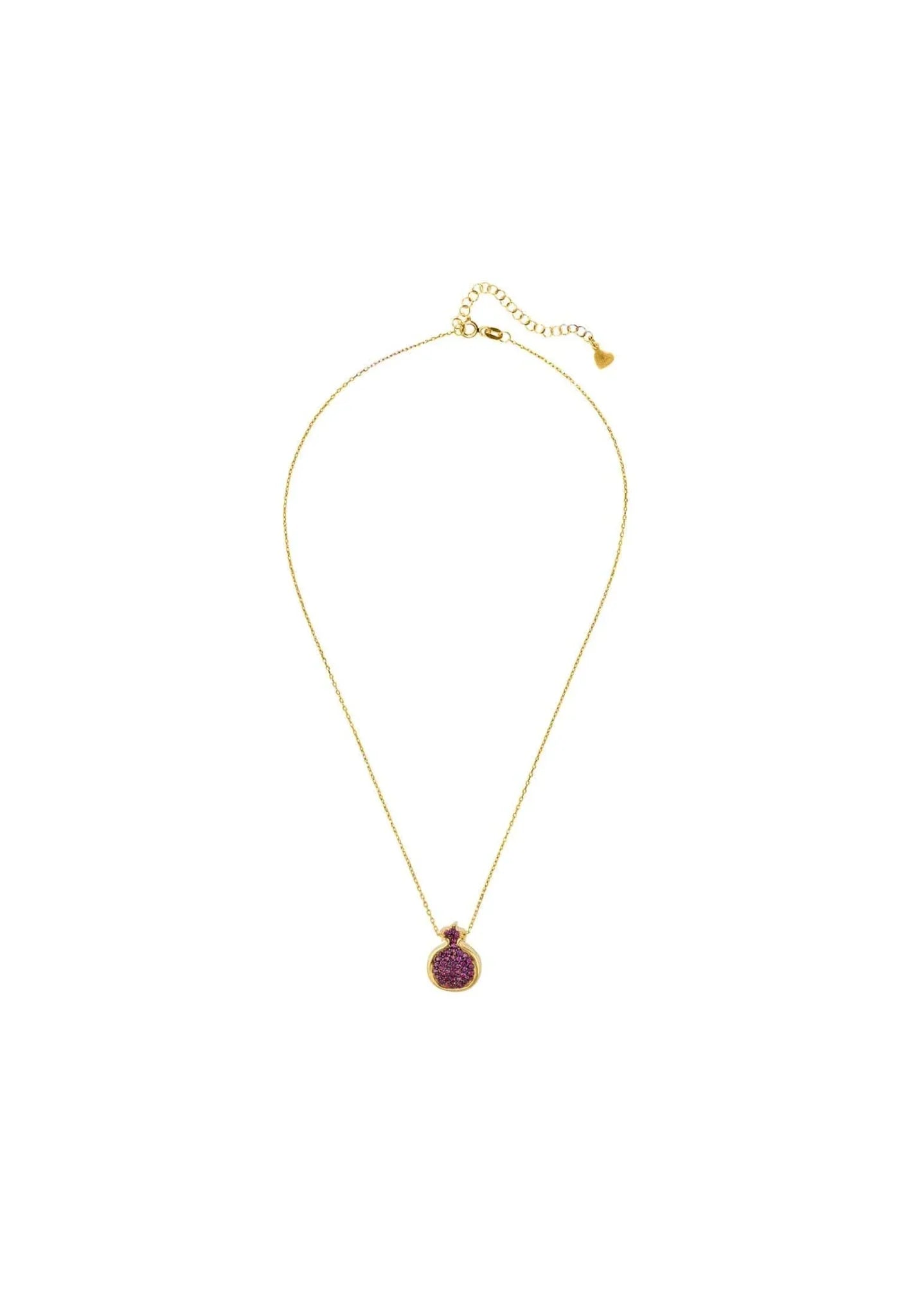 Pomegranate Ruby Pink Pendant Necklace Gold - LATELITA Necklaces